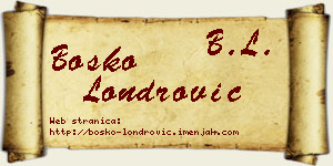 Boško Londrović vizit kartica